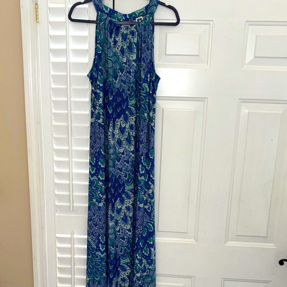 Anne Klein Blue and Green Maxi Dress size 14 - Picture 4 of 12
